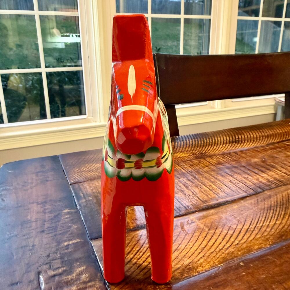Nils Olsson Dala Horse Orange Red 8 inch tall - Picture 3 of 7